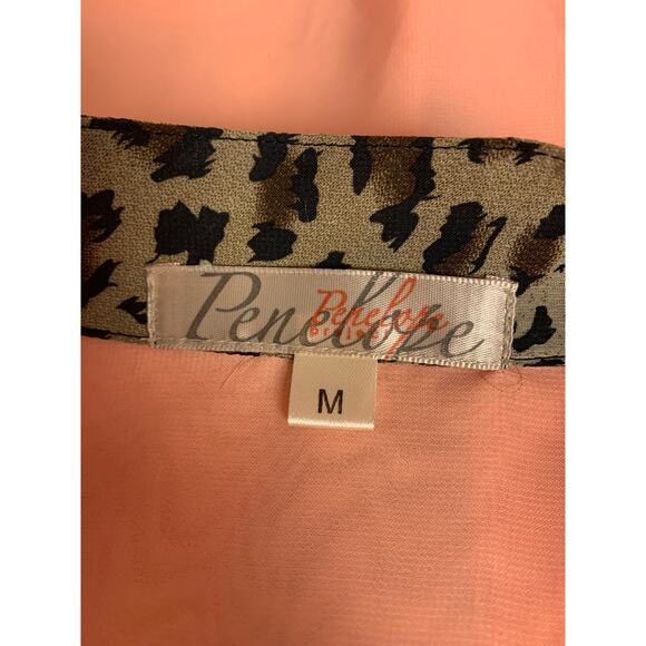 Penelope Blouse Sheer Animal Print Whimsical Feminine Timeless 80s Womens SZ M - Picture 5 of 10